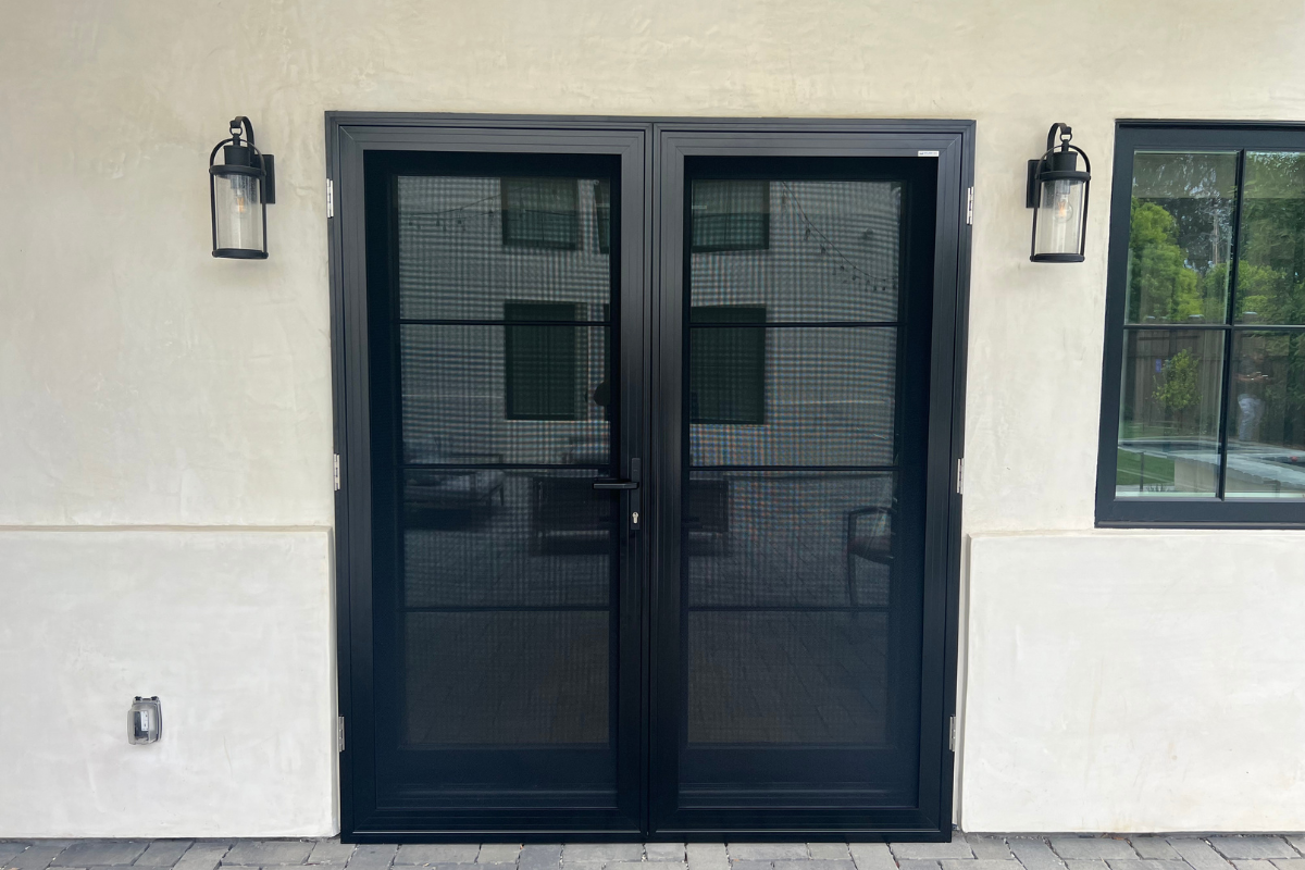 A home with security screen doors made of high quality materials installed in Southern California.